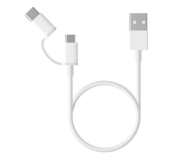 Kabel XIAOMI micro-USB/USB-C 30cm bialy